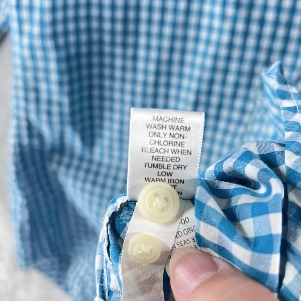 Banana Republic Men’s Medium Tailored Slim Fit Blue White Gingham Button Down